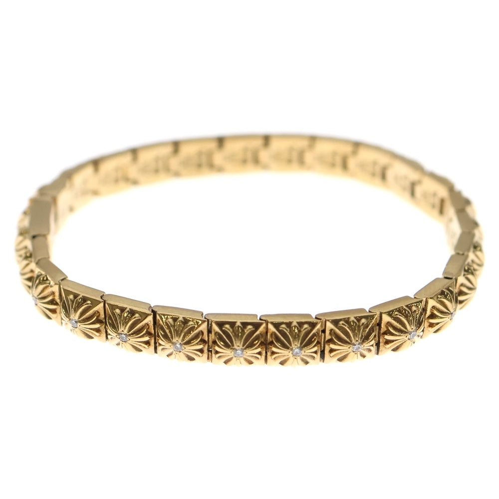 CHROME HEARTS(クロムハーツ) 22K PYRAMID PLS LNK 1/4 DIA ピラミッドプラスリンク ダイヤ ゴールドブレスレット