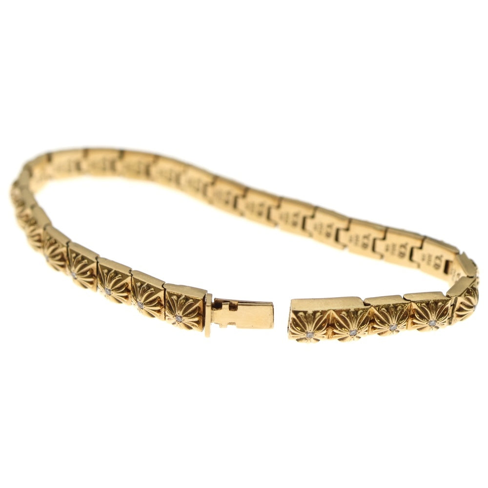 CHROME HEARTS(クロムハーツ) 22K PYRAMID PLS LNK 1/4 DIA ピラミッドプラスリンク ダイヤ ゴールドブレスレット