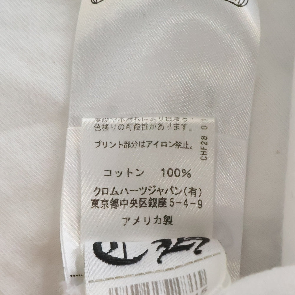 CHROME HEARTS(クロムハーツ) CH T-SHIRT スクロールラベルプリント フロントポケット クルーネック半袖Tシャツカットソー ホワイト
