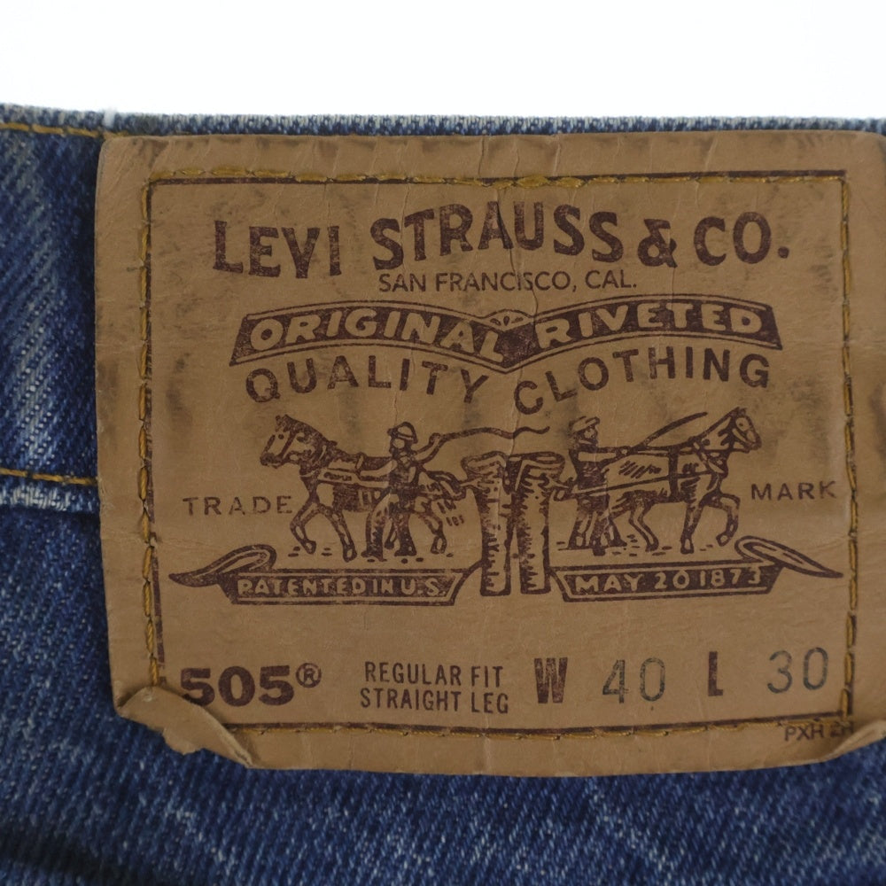 CHROME HEARTS(クロムハーツ) ×LEVI'S STENCIL DENIM 505 ステンシル ペイントデザインクロスパッチ付きデニムパンツ インディゴ