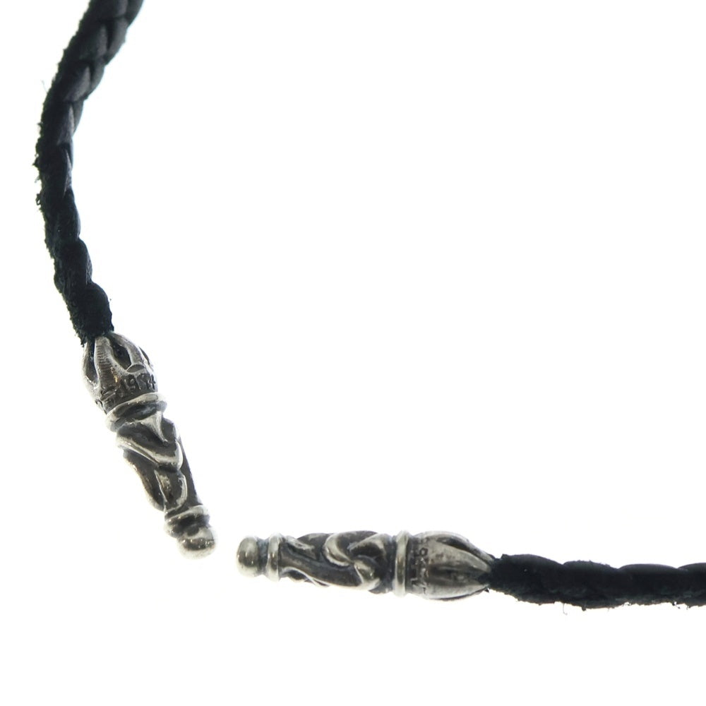 CHROME HEARTS(クロムハーツ) LEATHER BRAID スクロールレザーブレード シルバーネックレス