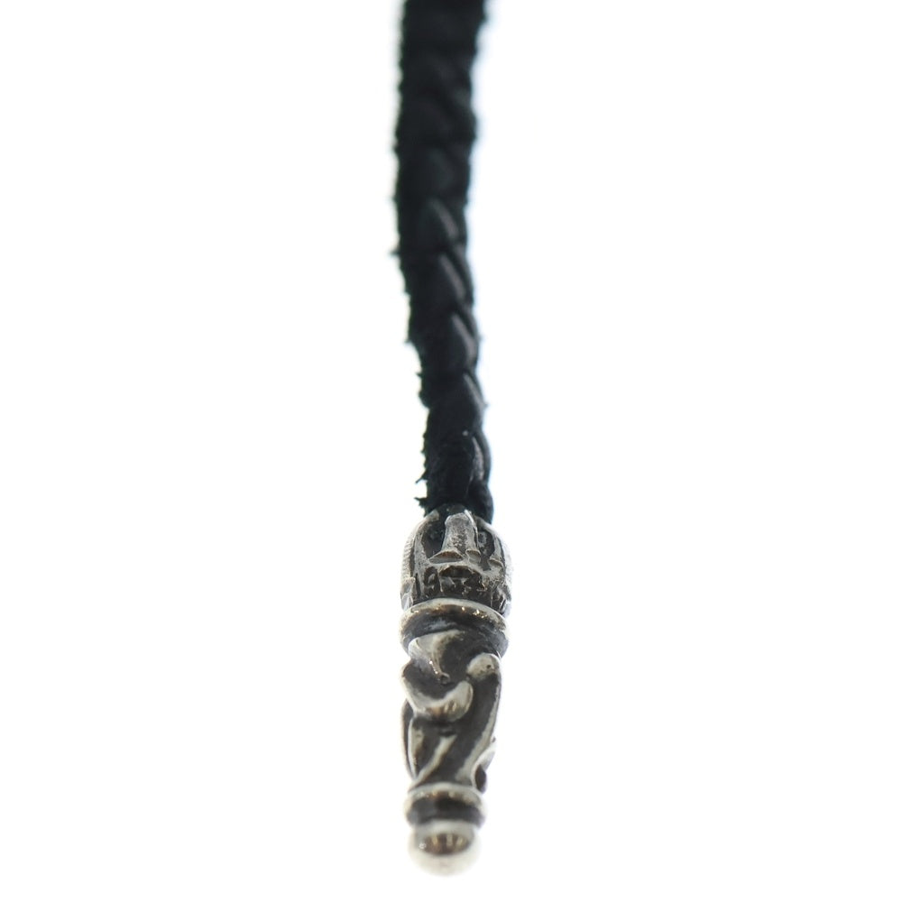 CHROME HEARTS(クロムハーツ) LEATHER BRAID スクロールレザーブレード シルバーネックレス