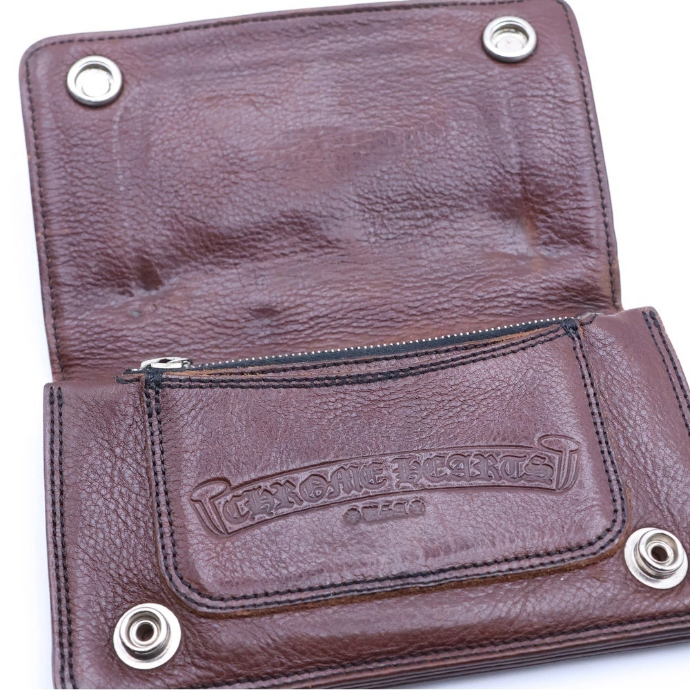 CHROME HEARTS(クロムハーツ) 1ZIP 1ジップ スターボタン レザーウォレット スターパッチ 財布 ブラウン BCA362
