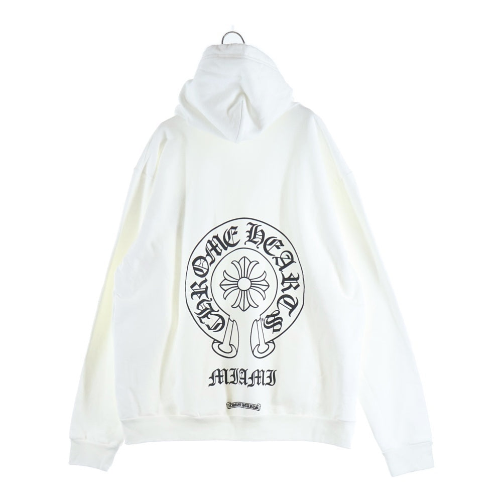 CHROME HEARTS(クロムハーツ) MIAMI Limited Horseshoe Pullover Hoodie マイアミ限定 ホースシュープリント フーデッドプルオーバーパーカー ホワイト