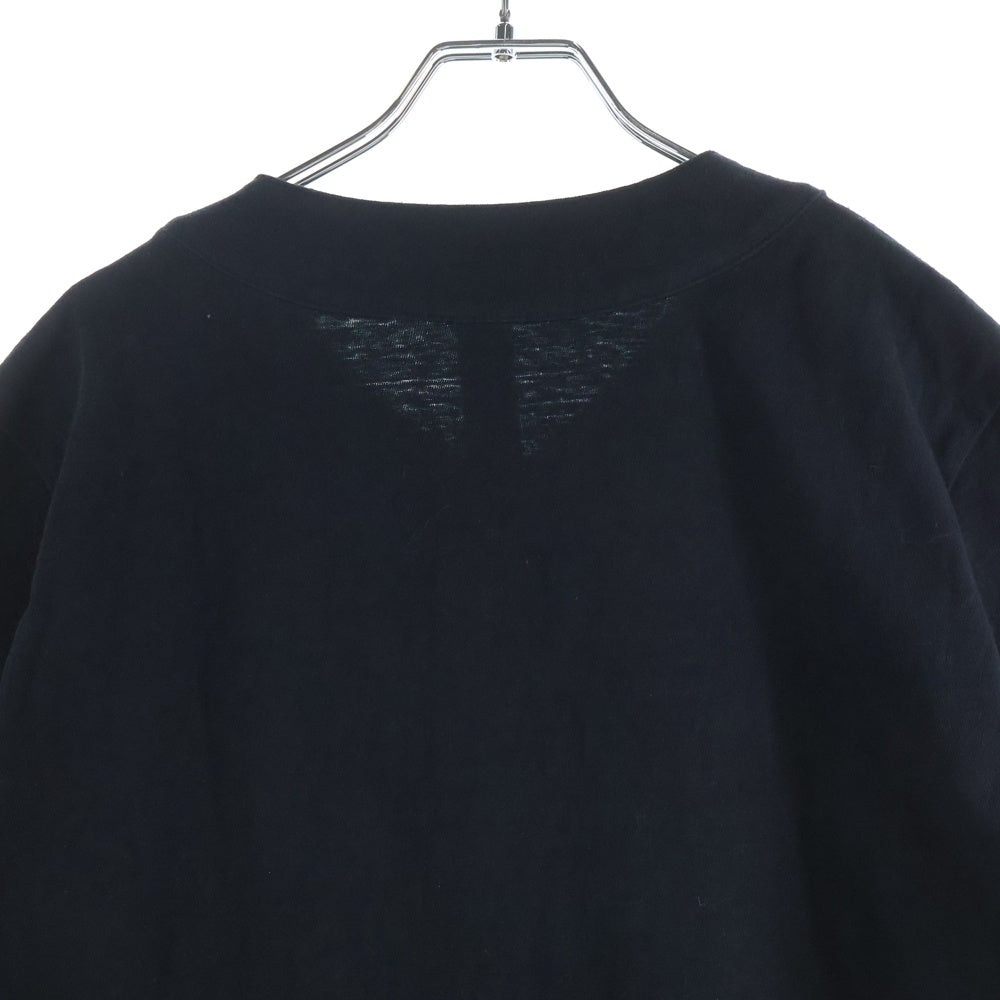 CHROME HEARTS(クロムハーツ) クロスボールボタンCHレザー付ベースボール半袖シャツ ブラック