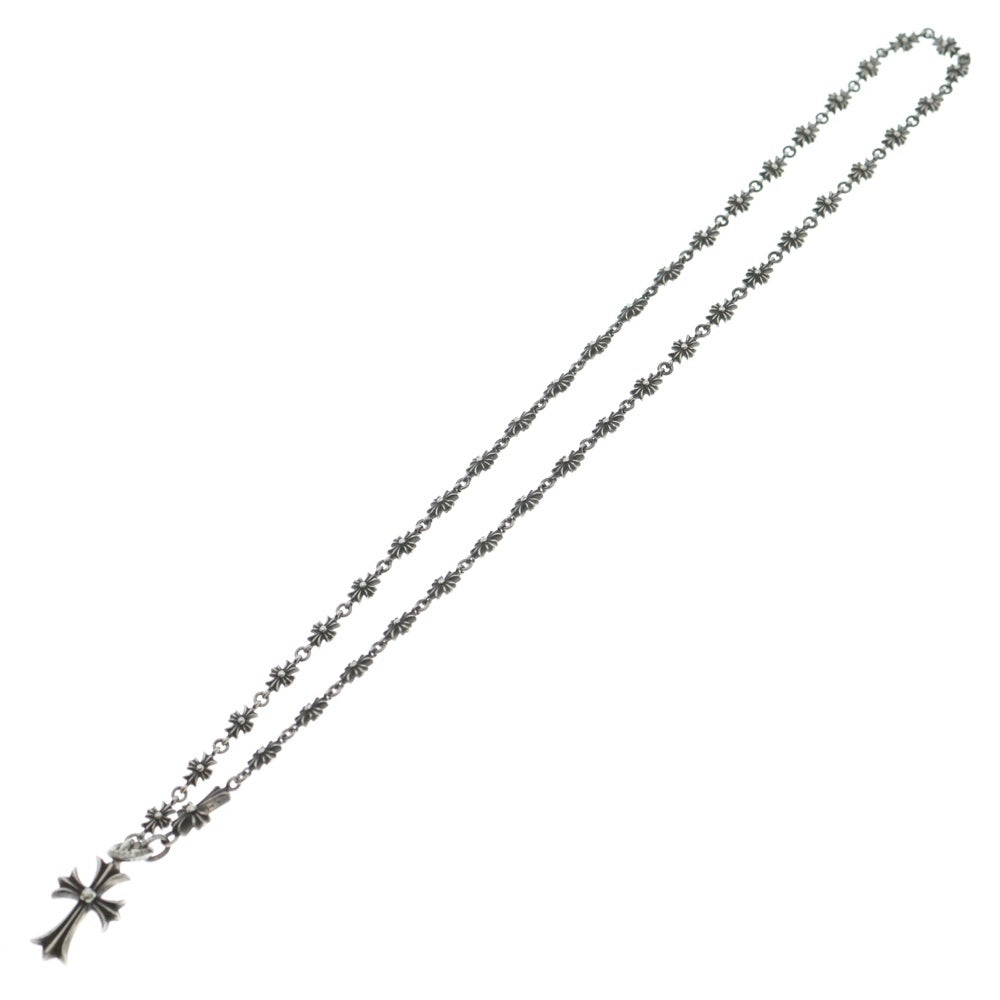 CHROME HEARTS(クロムハーツ) CHKE CHN TNYE W CH CRS タイニーE チョークチェーン ロザリオ ネックレス シルバー BCA226