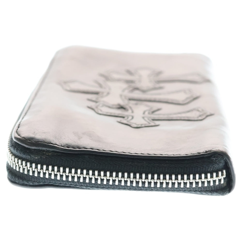 CHROME HEARTS(クロムハーツ) REC F ZIP 3クロス ラウンドジップレザーウォレット 財布 ブラック