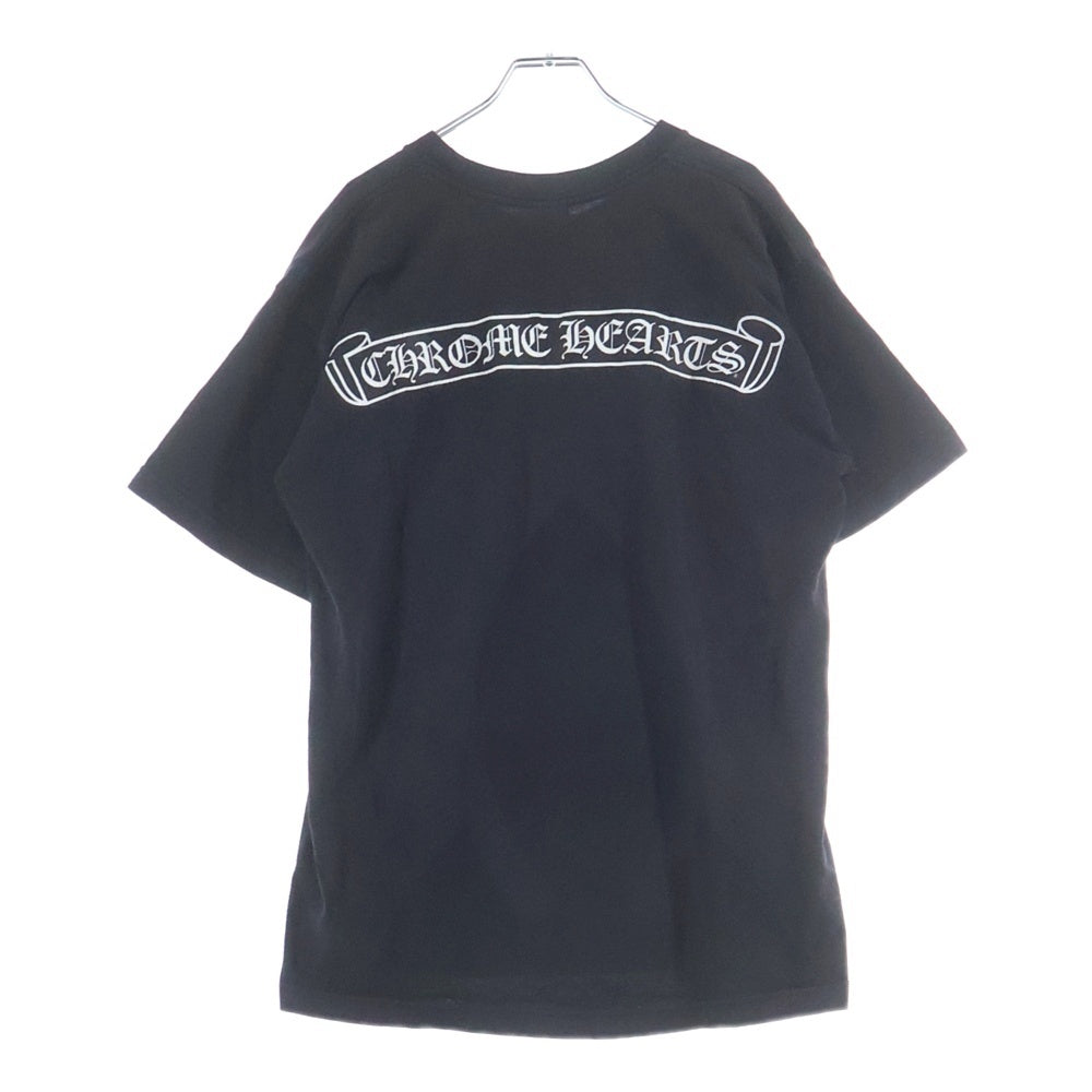 CHROME HEARTS(クロムハーツ) OLD CH T-SHIRT スクロールラベルプリント クルーネック ポケット 半袖Tシャツカットソー ブラック