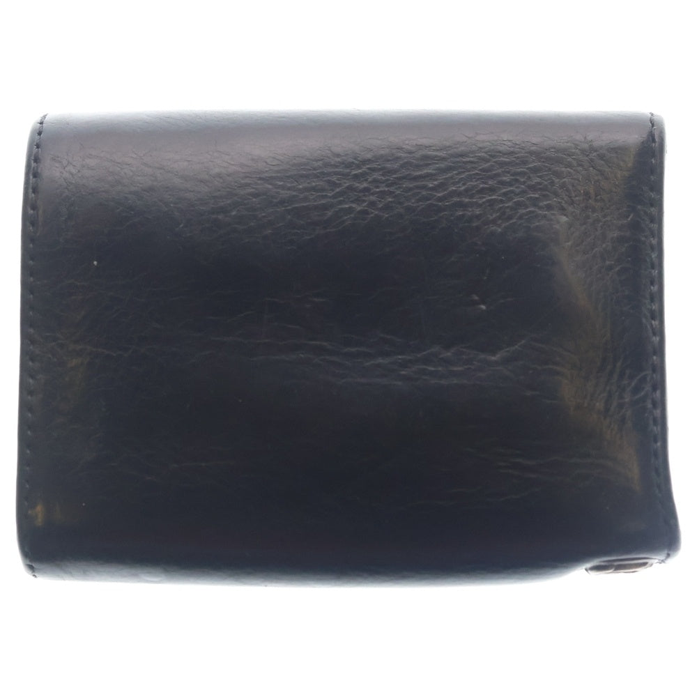 CHROME HEARTS(クロムハーツ) 3FOLD 3フォールド クロスボールボタン レザーウォレット 財布 ブラック BCA364