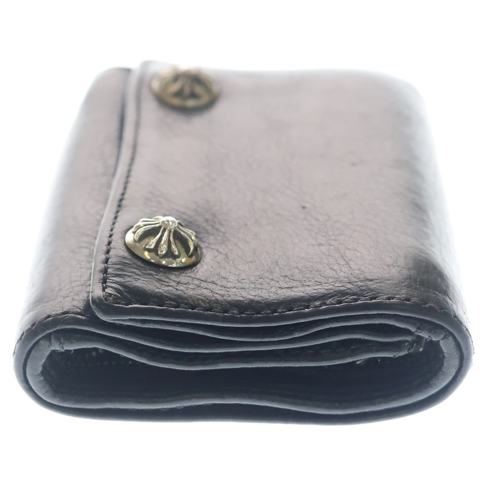 CHROME HEARTS(クロムハーツ) 3FOLD 3フォールド クロスボールボタン レザーウォレット 財布 ブラック BCA364