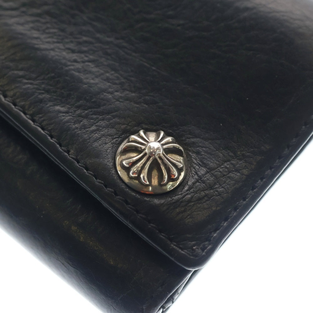 CHROME HEARTS(クロムハーツ) 3FOLD 3フォールド クロスボールボタン レザーウォレット 財布 ブラック BCA364