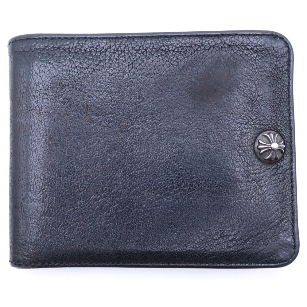 CHROME HEARTS(クロムハーツ) 1SNAP 1スナップ クロス ボールボタン レザーウォレット 財布 ブラック BCA361