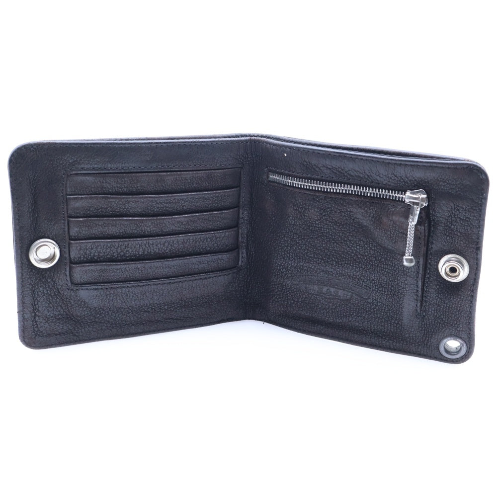 CHROME HEARTS(クロムハーツ) 1SNAP 1スナップ クロス ボールボタン レザーウォレット 財布 ブラック BCA361