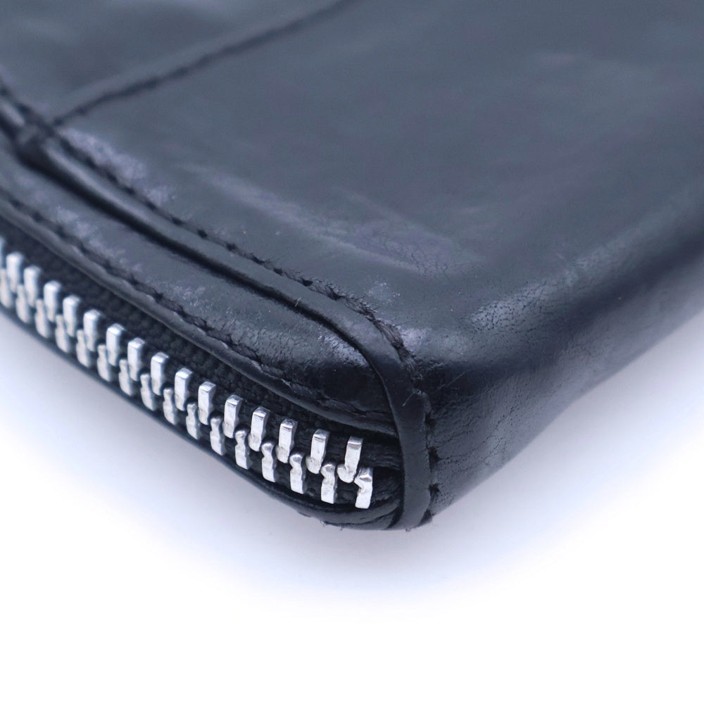 CHROME HEARTS(クロムハーツ) COIN CASE ダガーラウンドジップレザーコインケース 財布 ブラック