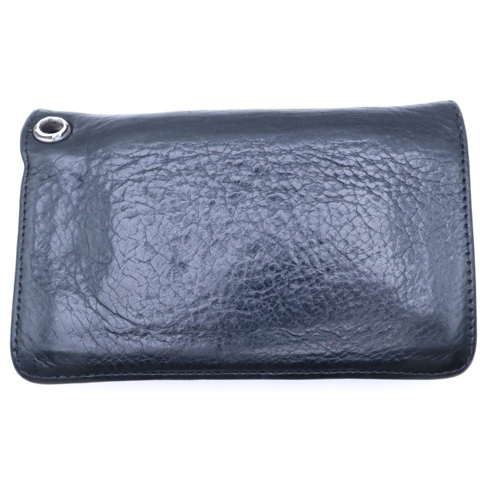 CHROME HEARTS(クロムハーツ) 1ZIP 1ジップ クロスボールボタン レザーウォレット 財布 ブラック BCA362