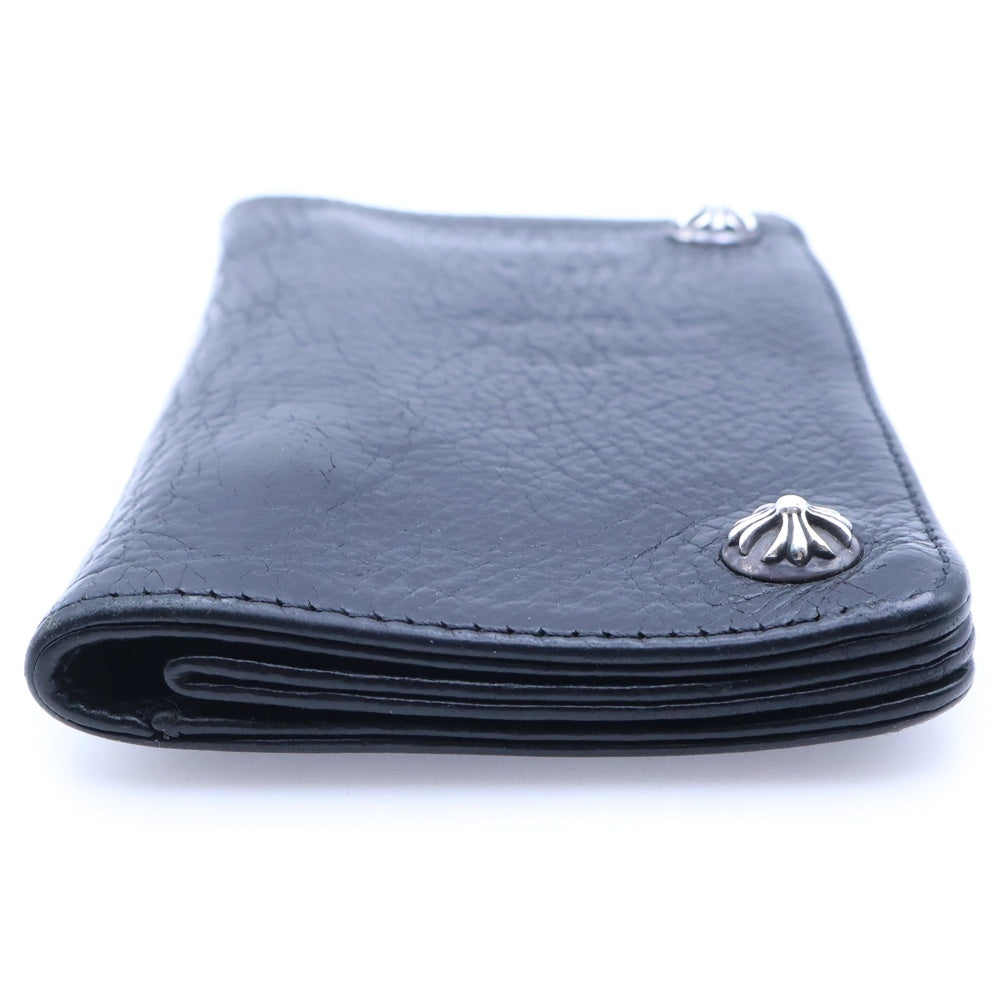 CHROME HEARTS(クロムハーツ) 1ZIP 1ジップ クロスボールボタン レザーウォレット 財布 ブラック BCA362
