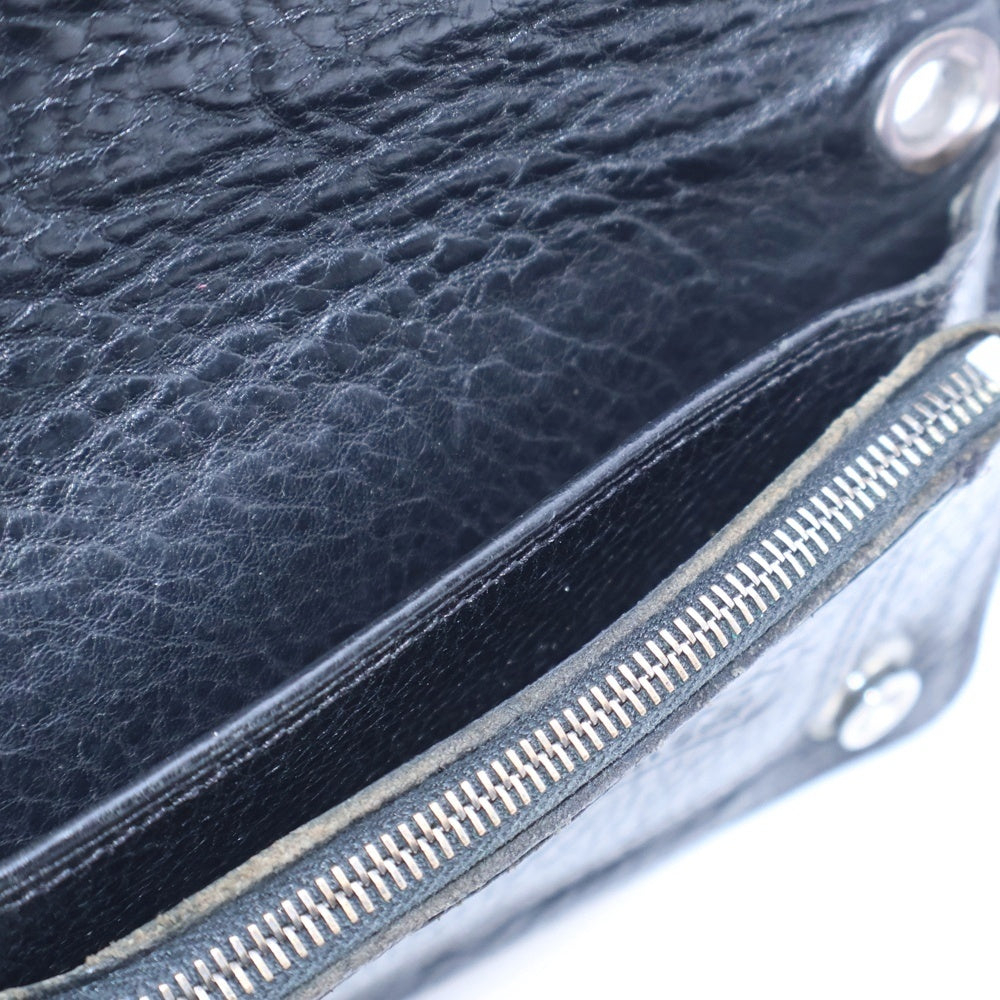 CHROME HEARTS(クロムハーツ) 1ZIP 1ジップ クロスボールボタン レザーウォレット 財布 ブラック BCA362