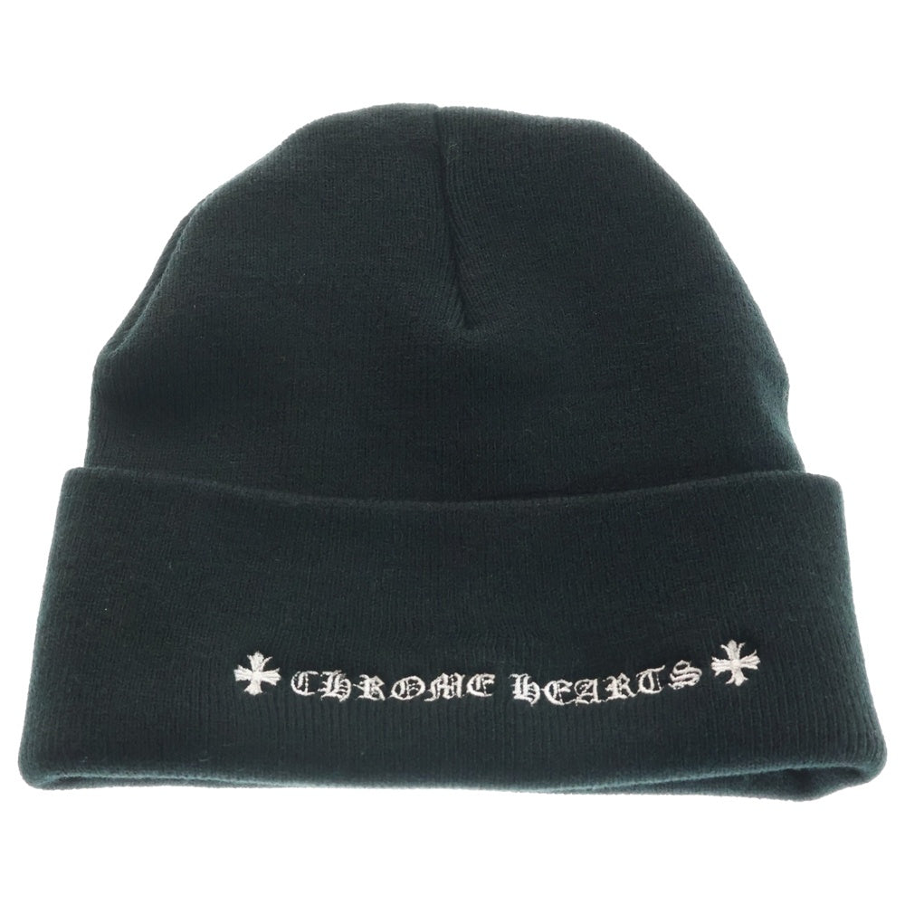 CHROME HEARTS(クロムハーツ) ACRYLIC WATCH CAP アクリルワッチキャップ CHロゴ刺繍アクリルビーニー帽子 ブラック