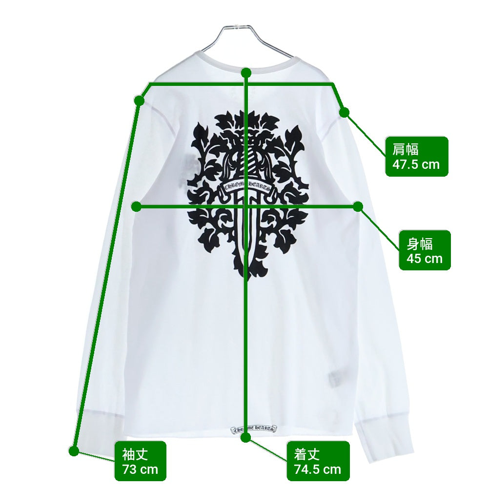 CHROME HEARTS(クロムハーツ) Thermal L S バックヴァインダガープリントサーマル長袖カットソー ホワイト