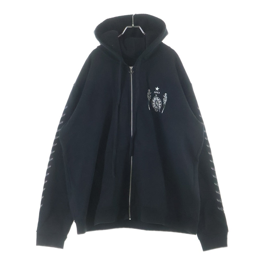 CHROME HEARTS(クロムハーツ) FOTI HOODIE ZIP ジップフォティ バックフォティプリント ジップアップパーカー ブラック