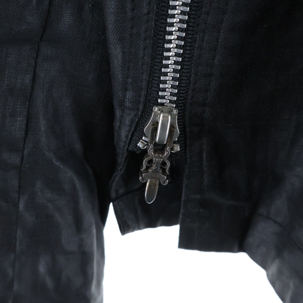 CHROME HEARTS(クロムハーツ) EZ RIDER/イージーライダー ダガーハーフジップリネンコーティング ジャケット ブラック