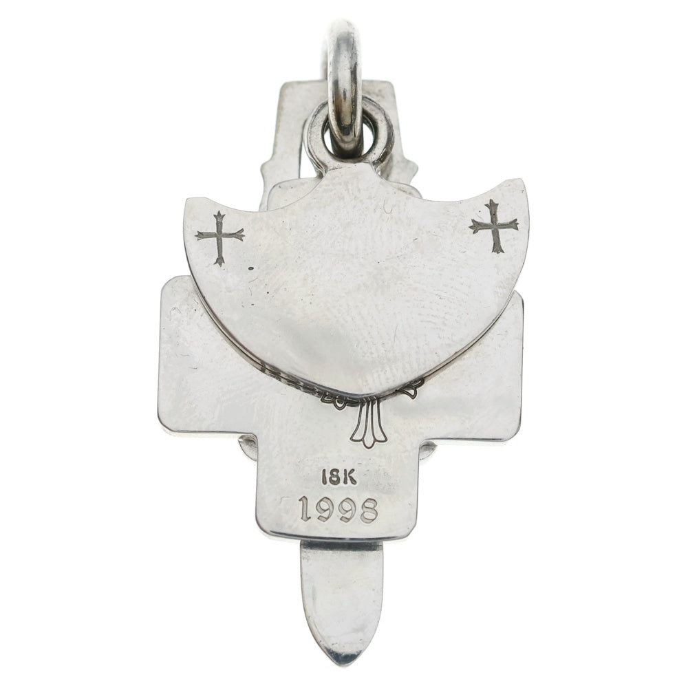 CHROME HEARTS(クロムハーツ) 18K 3TRINKETS P/D/18Kスリートリンケッツ PAVEダイヤ/ホワイトゴールドネックレストップ