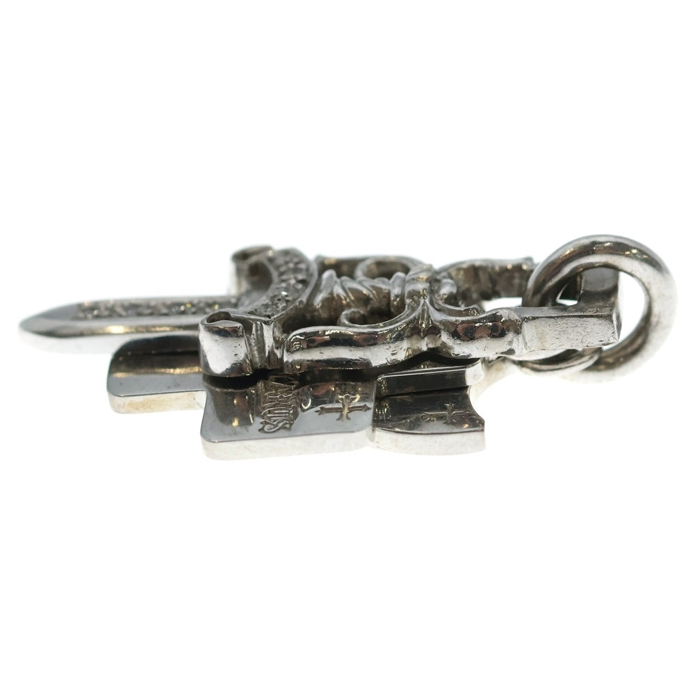 CHROME HEARTS(クロムハーツ) 18K 3TRINKETS P/D/18Kスリートリンケッツ PAVEダイヤ/ホワイトゴールドネックレストップ
