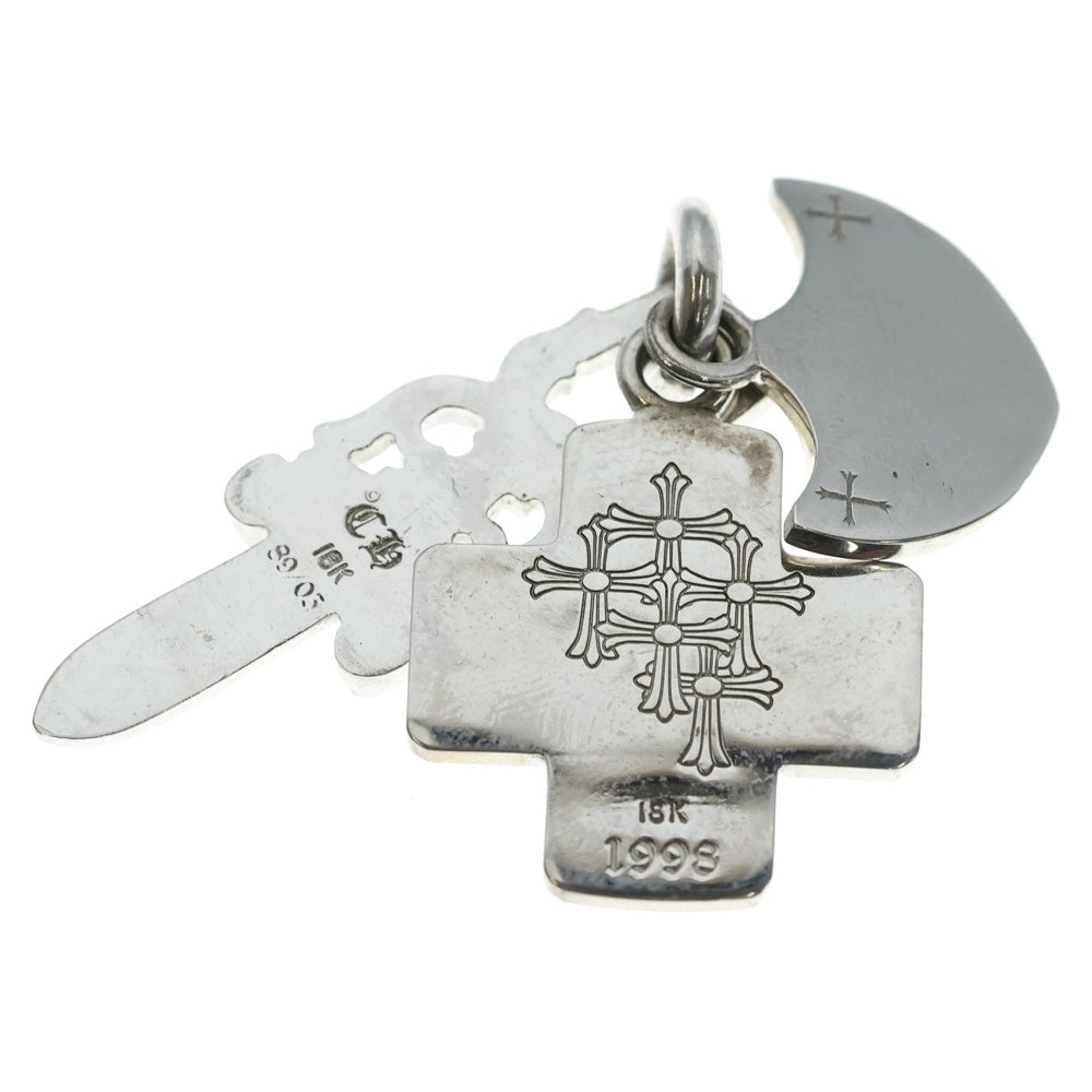CHROME HEARTS(クロムハーツ) 18K 3TRINKETS P/D/18Kスリートリンケッツ PAVEダイヤ/ホワイトゴールドネックレストップ