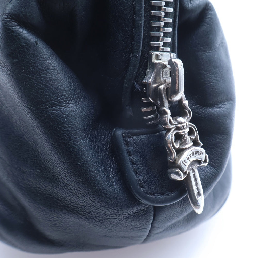 CHROME HEARTS(クロムハーツ) CHプラスパッチ付き ダガージップレザーコスメポーチ