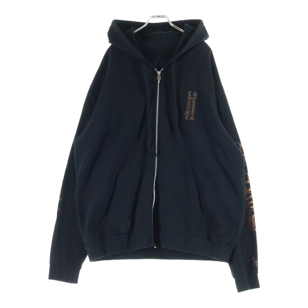CHROME HEARTS(クロムハーツ) SWTSHRT HD ZIP オンライン限定グリッタープリントジップアップパーカー