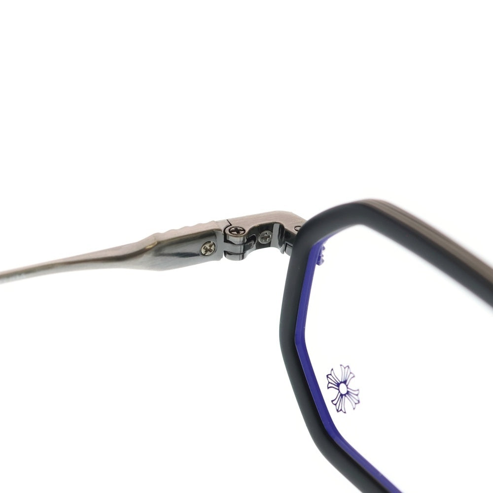 CHROME HEARTS(クロムハーツ) メタルフレームクロステンプルオクタゴンサングラス アイウェア シルバー 49□24-148