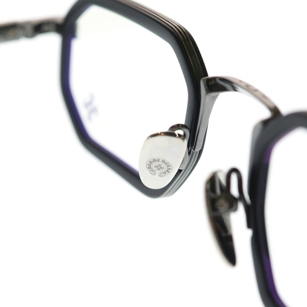 CHROME HEARTS(クロムハーツ) メタルフレームクロステンプルオクタゴンサングラス アイウェア シルバー 49□24-148
