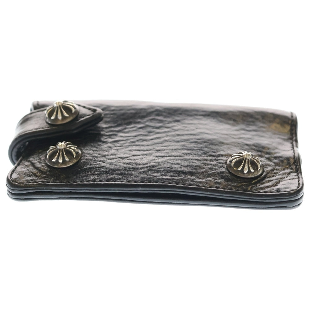CHROME HEARTS(クロムハーツ) KEY CASE キーケース クロスボールボタン デストロイレザーキーケース ブラック