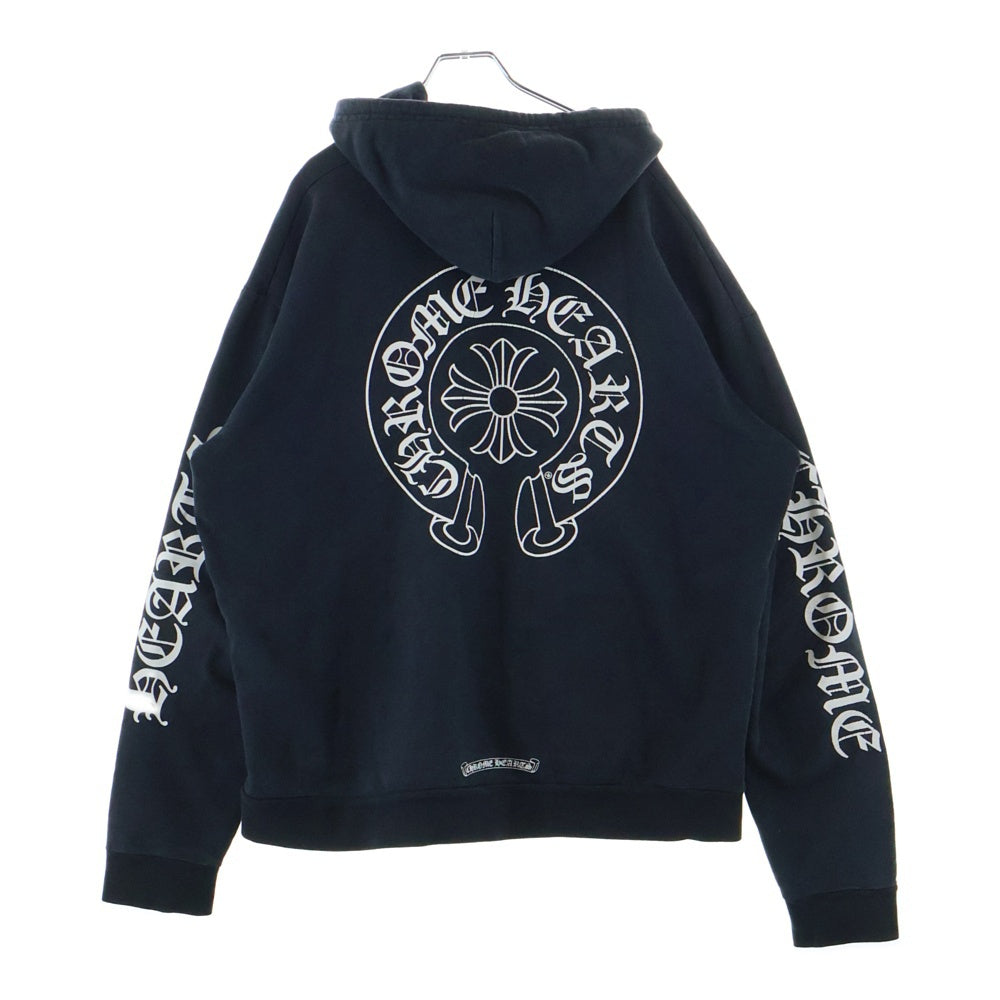 CHROME HEARTS(クロムハーツ) SWTSHRT HD ZIP CHプラス総柄バックホースプリントジップパーカー ブラック