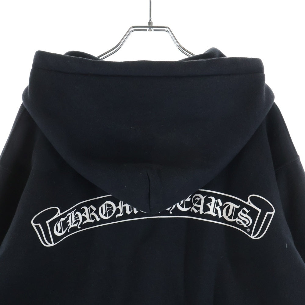 CHROME HEARTS(クロムハーツ) SWTSHRT HD ZIP バックスクロールラベルプリント 袖CHクロス 裏地サーマル ジップアップパーカー