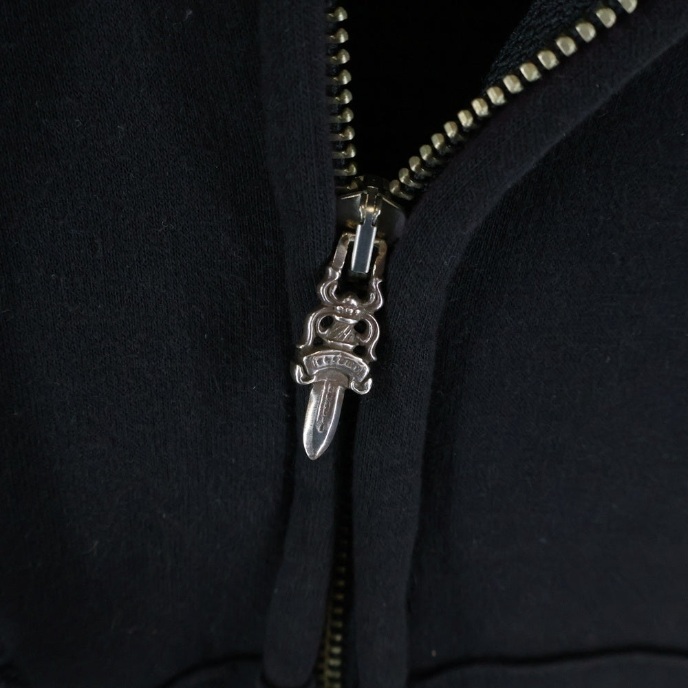 CHROME HEARTS(クロムハーツ) SWTSHRT HD ZIP バックスクロールラベルプリント 袖CHクロス 裏地サーマル ジップアップパーカー