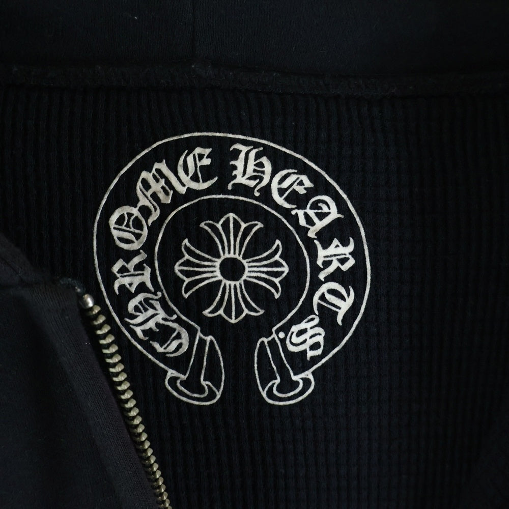 CHROME HEARTS(クロムハーツ) SWTSHRT HD ZIP バックスクロールラベルプリント 袖CHクロス 裏地サーマル ジップアップパーカー