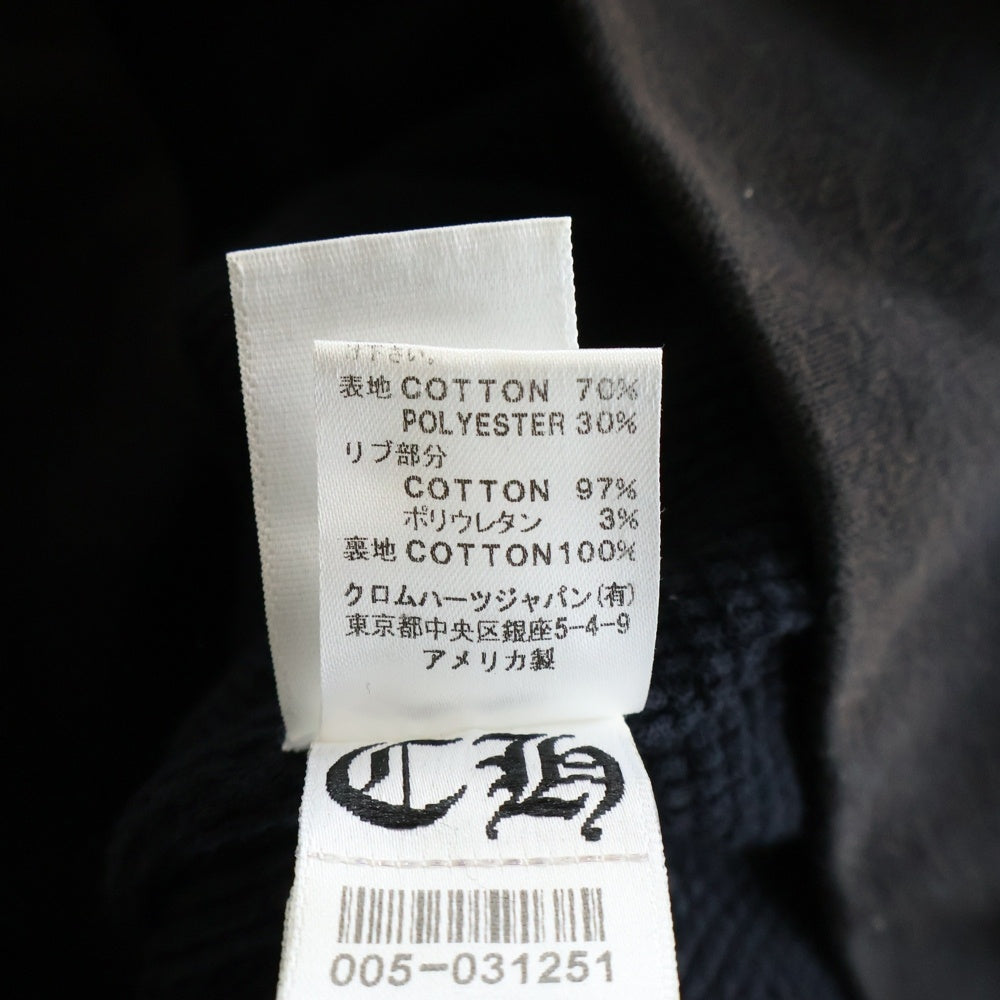 CHROME HEARTS(クロムハーツ) SWTSHRT HD ZIP バックスクロールラベルプリント 袖CHクロス 裏地サーマル ジップアップパーカー