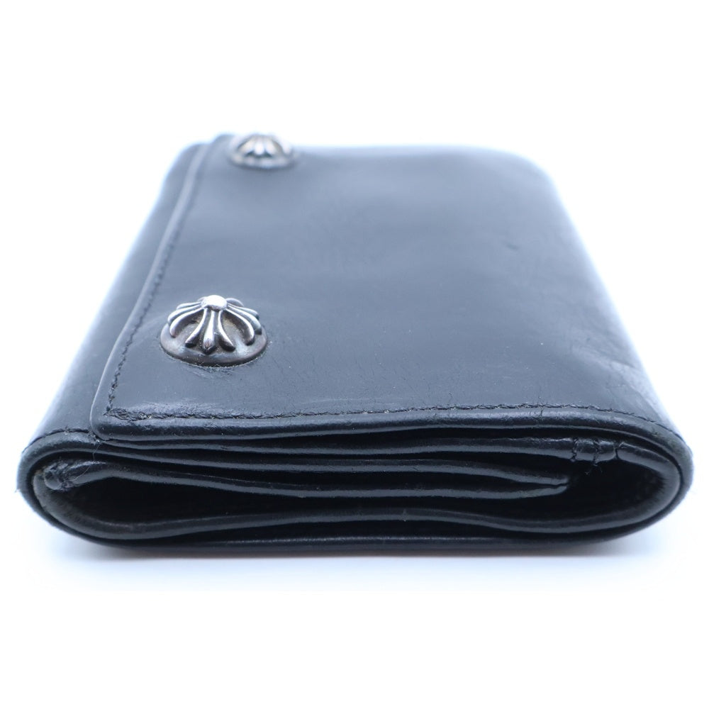 CHROME HEARTS(クロムハーツ) 3FOLD 3フォールド クロスボールボタン レザーウォレット 財布 ブラック BCA364
