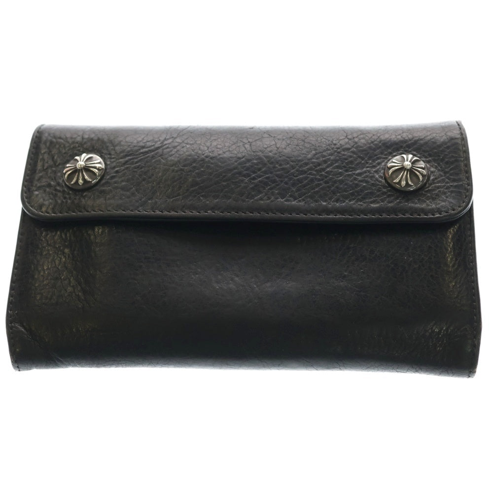 CHROME HEARTS(クロムハーツ) WAVE ウェーブ レザーウォレット 財布 ブラックBCA375