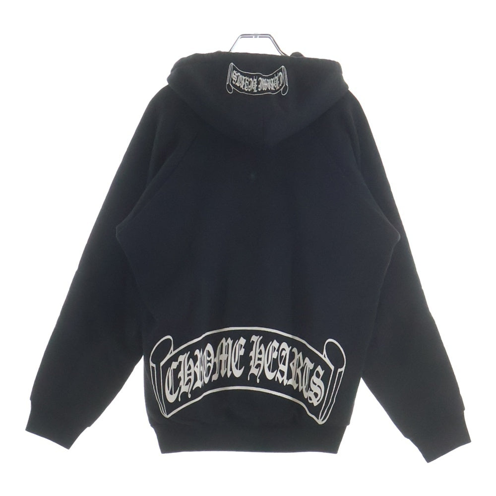 CHROME HEARTS(クロムハーツ) OLD SWTSHRT HD ZIP スクロールラベルプリント 裏地サーマル ジップアップパーカー