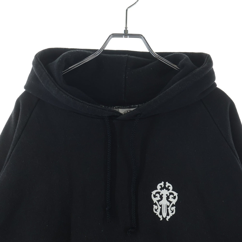 CHROME HEARTS(クロムハーツ) OLD VINE DAGGER オールド 袖CHクロスプリント 裏地サーマル プルオーバーフーディ パーカー