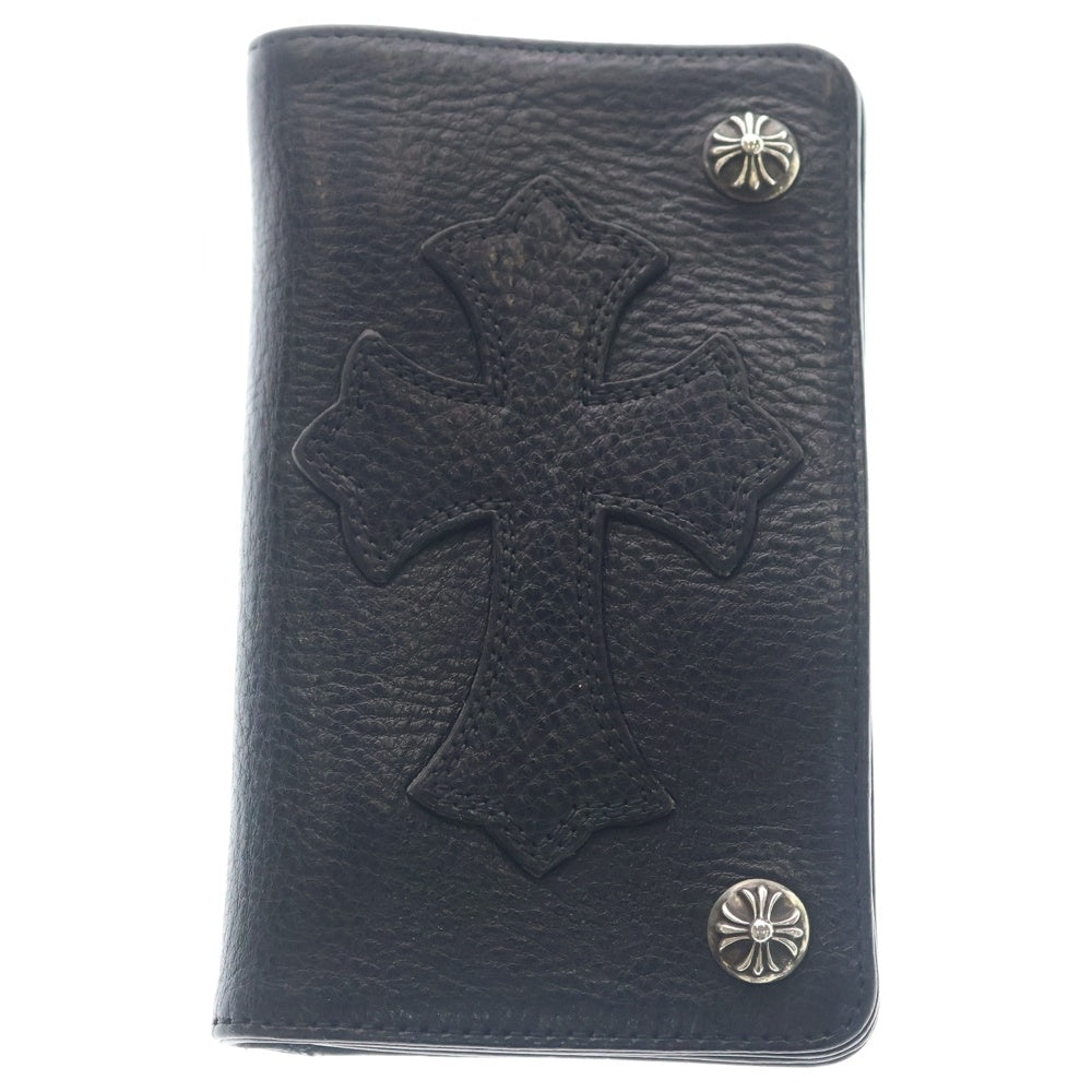 CHROME HEARTS(クロムハーツ) 1ZIP CROSS PATCH 1ジップ クロスパッチ付きクロスボタンレザーウォレット財布