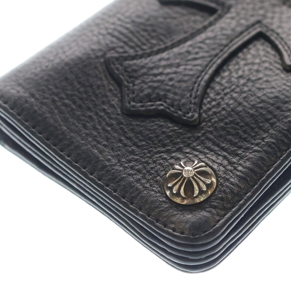 CHROME HEARTS(クロムハーツ) 1ZIP CROSS PATCH 1ジップ クロスパッチ付きクロスボタンレザーウォレット財布