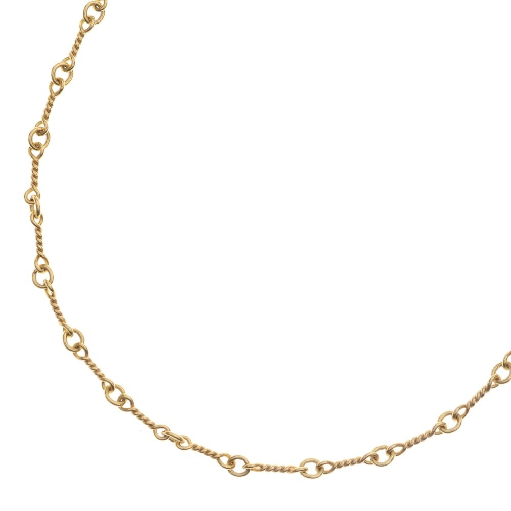 CHROME HEARTS(クロムハーツ) 22K NECKCHAIN T18 ツイストチェーンネックレス 18inch ゴールドBCA014