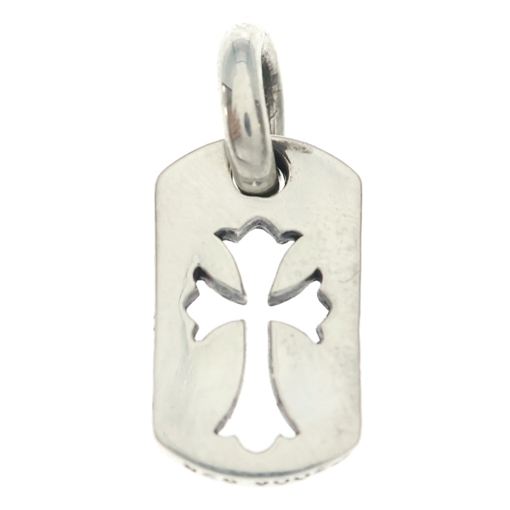 CHROME HEARTS(クロムハーツ) DT TNY CO CRS P D タイニーカットアウトクロスドッグタグ アフターダイヤ ネックレストップ シルバー