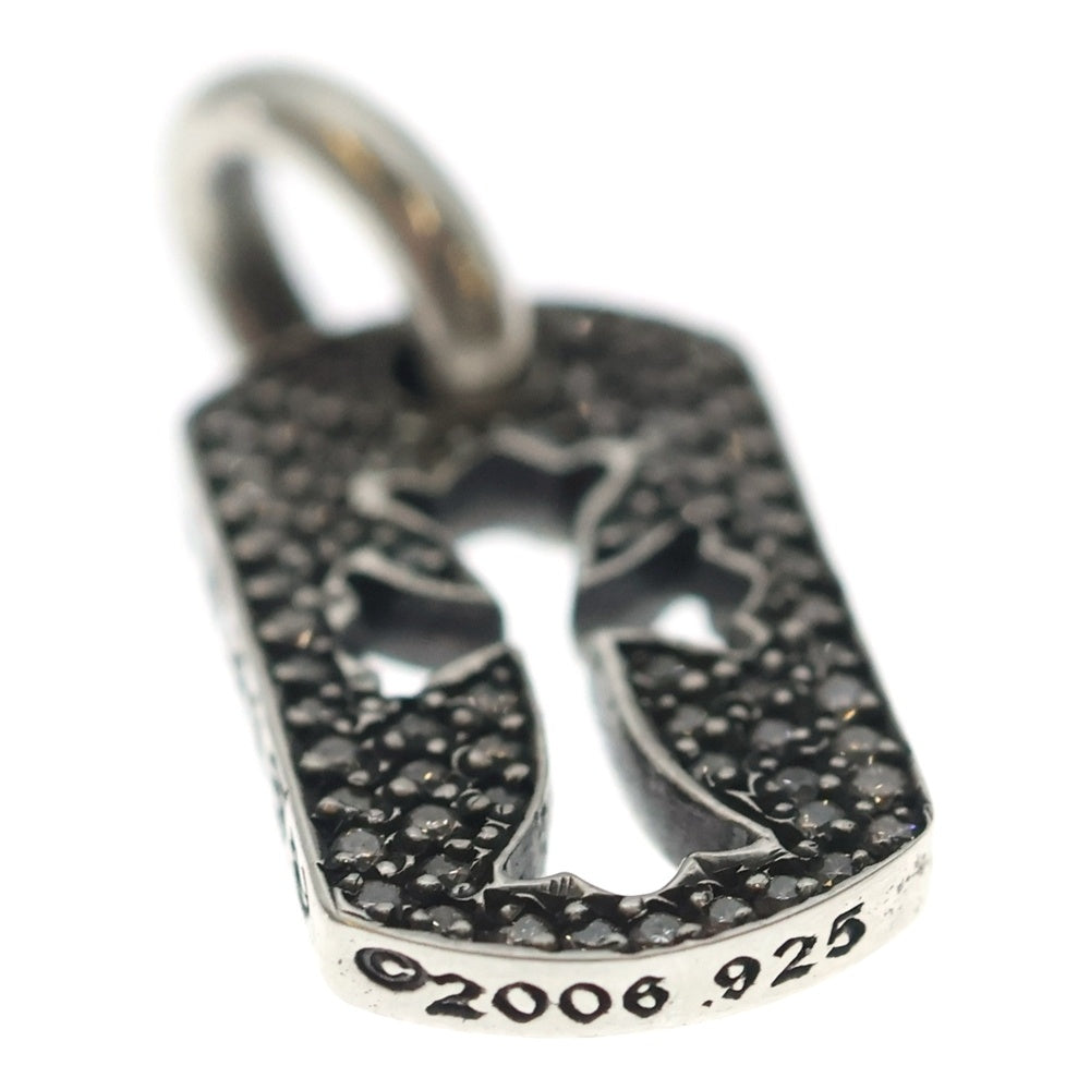 CHROME HEARTS(クロムハーツ) DT TNY CO CRS P D タイニーカットアウトクロスドッグタグ アフターダイヤ ネックレストップ シルバー