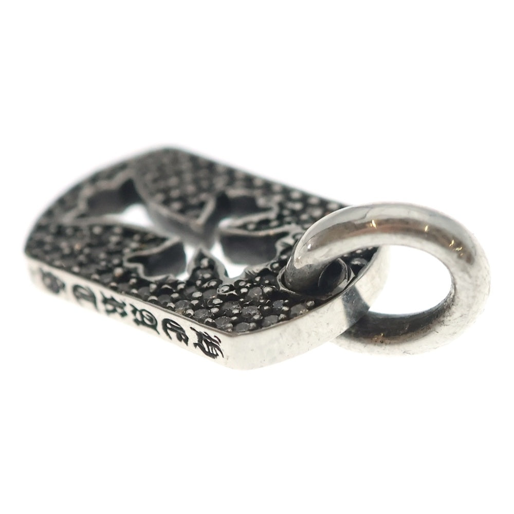 CHROME HEARTS(クロムハーツ) DT TNY CO CRS P D タイニーカットアウトクロスドッグタグ アフターダイヤ ネックレストップ シルバー