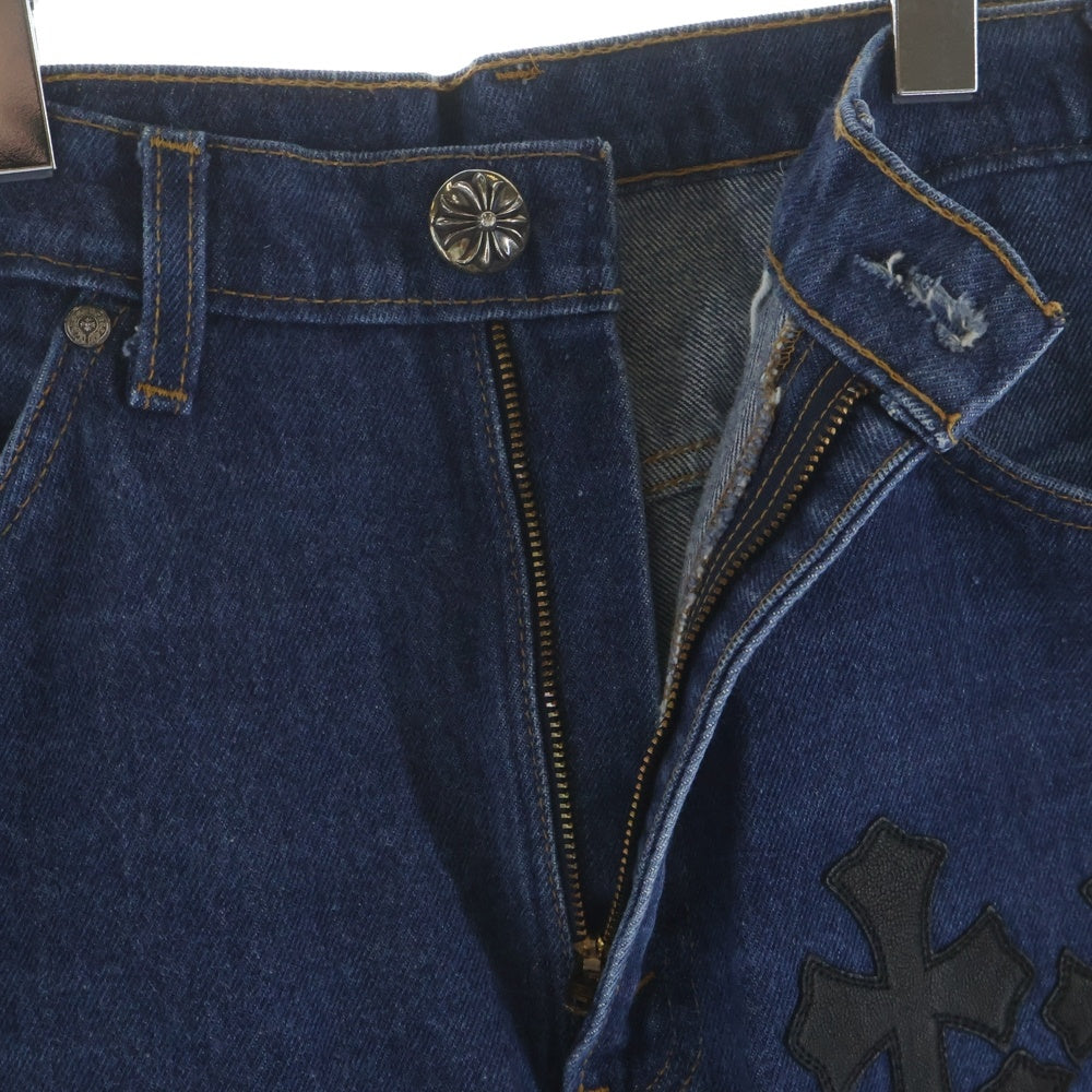 CHROME HEARTS(クロムハーツ) ×LEVI'S U VNTG JEAN BLU ORNG TAB 517 クロスパッチ付きウォッシュドデニムパンツ