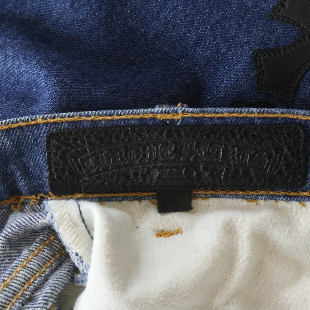 CHROME HEARTS(クロムハーツ) ×LEVI'S U VNTG JEAN BLU ORNG TAB 517 クロスパッチ付きウォッシュドデニムパンツ